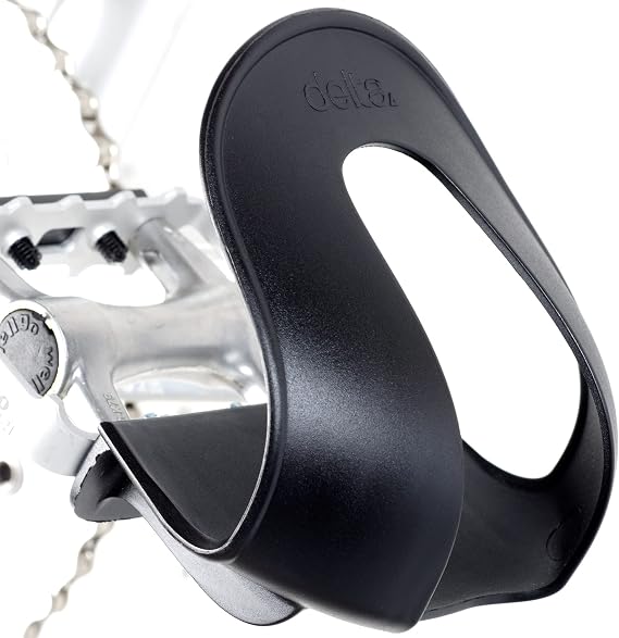 Delta Cycle Foot Fenders Bicycle Toe Clips and HexAir Racing Peloton Seat Cushion Bundle