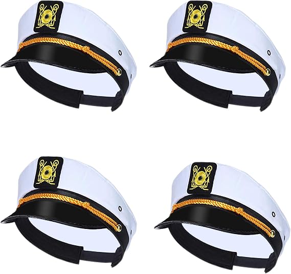 dodowin Captain Sailor Hats for Men Women Adults, Yacht Rock Party Attire
