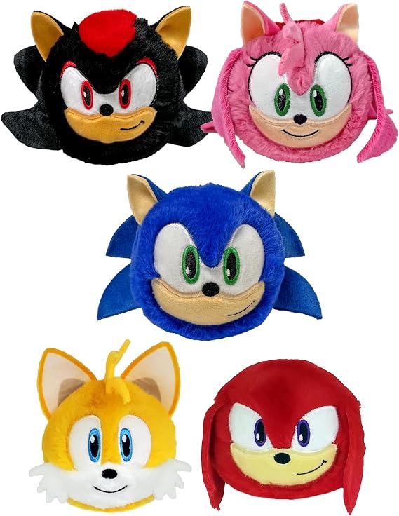 TY Sonic Plush Toy Set – Sonic, Knuckles, Tails, Shadow &amp; Amy 5 Pack Soft Toys for Kids Bouncers Collectible Cuddly Gifts