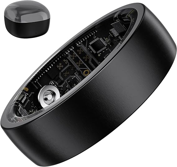 Smart Ring for Women & Men, Activity Tracker Ring, Heart Rate Monitor, Sleep Monitoring, Step Counting, Calorie Pedometer, No Subscription Fee, iOS Android (Black 10)