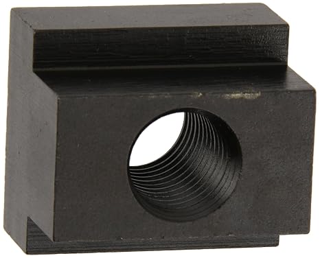 Te-Co 41409T Black Oxide 1018 Steel Tapped Through T-Slot Nut, 1/2"-13 TPI, 5/8" Height x 7/8" Width x 9/16" Table Slot (Pack of 5)