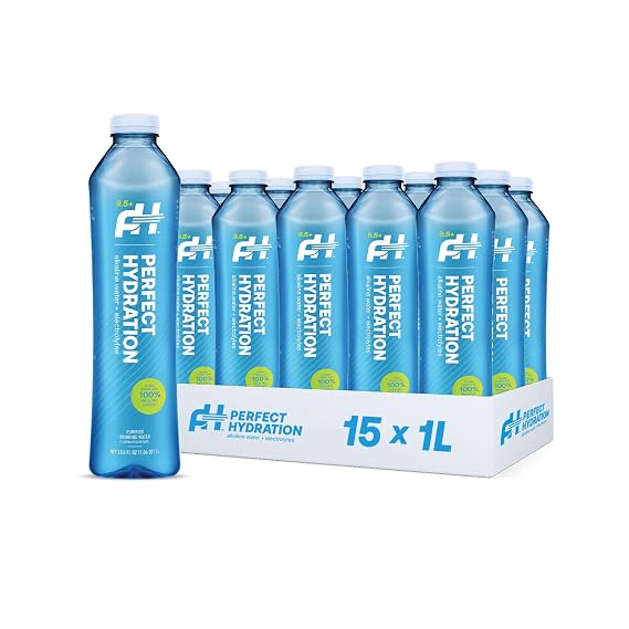 Perfect Hydration 9.5+ pH Alkaline Drinking Water, 1-Liter Bottle, Made in the USA, Case of 15