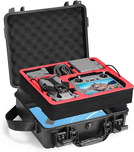 FPVtosky Dual Layer Mini 5 Pro Case– Waterproof Hard Case for DJI Mini 5 Pro Fly More Combo Fits RC 2/RC-N3 Controller, 4 Batteries,Charger Hub,Landing Pad & Data Cables CASE ONLY