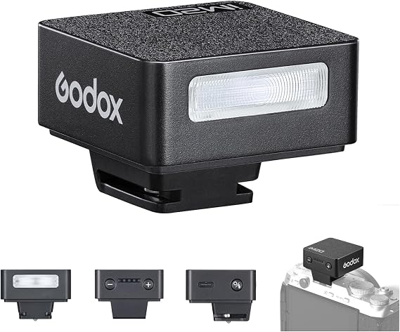 Godox iM20 Mini On-Camera Flash, 5 Power Levels, 3s Recycle Time, 440 Full Power Flashes, Black, Compatible with Canon, Nikon, Sony Cameras