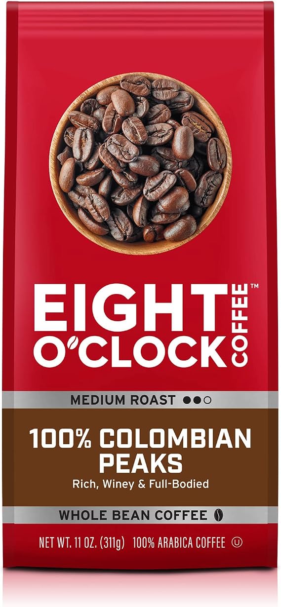 EIGHT O'CLOCK Colombian Whole Bean Coffee, 11 oz