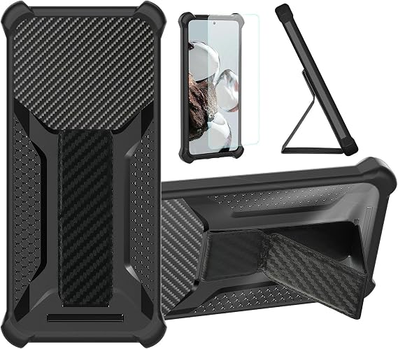 Aroepurt Case for Wiko T3 Phone Case Stand Cover [with Tempered Glass Screen Protector] Hybrid Case [Folding Support Magnetic] [Frosted Anti-Fingerprint] Black