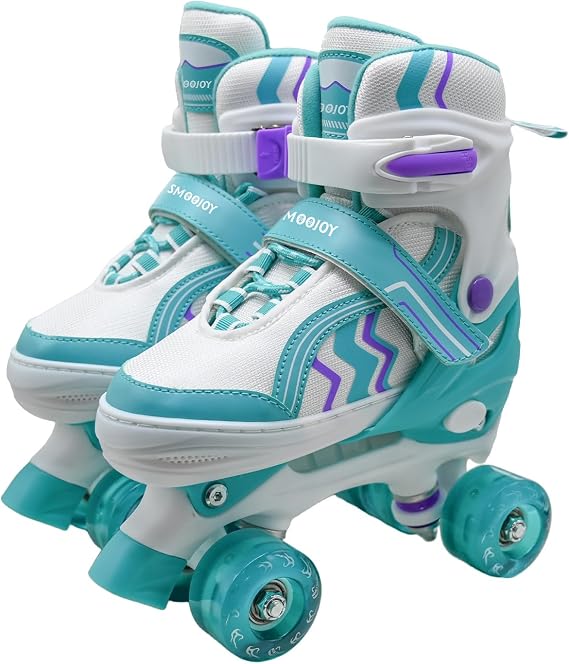 Kids Roller Skates for Boys and Girls Adjustable Skate with All Light up Wheels Ages 5-8 and 8-12 for Beginner in Outdoor Indoor Sports.