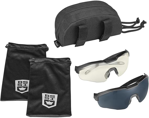 MY6 Eyeshield Safety Glasses PLATINUM Lite, anti-scratch and anti-fog coating - 2 Eyeshield Kit - Clear/Smoke PC Lens