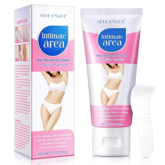 Intimate Hair Removal Cream for Women, Painless Depilatory Gel Hair Remover Cream for Pubic Hair, Underarms, Private Parts, Sensitive Skin Bikini,Suitable for All Skin Types