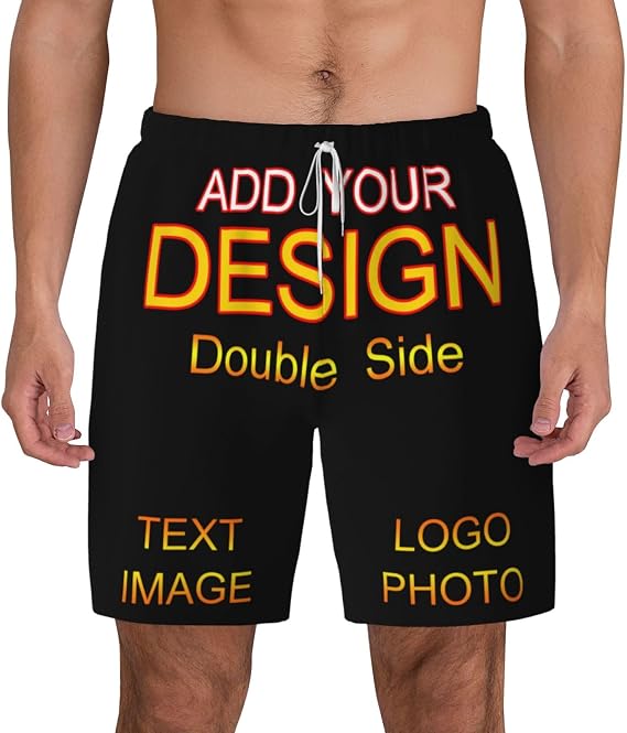 Custom Mens Swim Trunks with Logo Personalized Board Beach Shorts