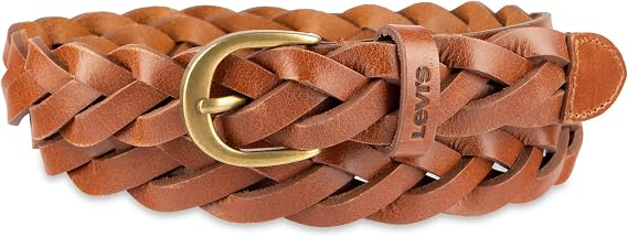 Levi's Women's Fully Adjustable Casual Leather Braided Belt for Jeans and Dresses