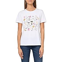 KARL LAGERFELD Paris Women's Short Sleeve Crew Neck Logo T-Shirt, White, Medium