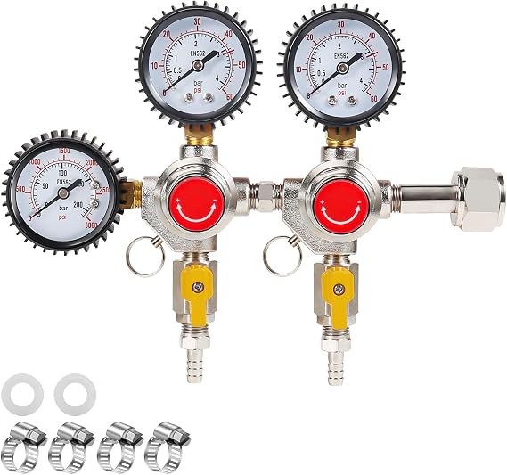 Dual Output Co2 Regulator for Kegerator - CGA320 Kegerator Co2 Regulator