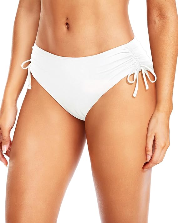 Daci Women's Side Tie Mid Rise Bikini Bottom | Full Bum Coverage, Adjustable Drawstring, Full Lining, Stretchy Fabric, Swimming, Pool, Beach