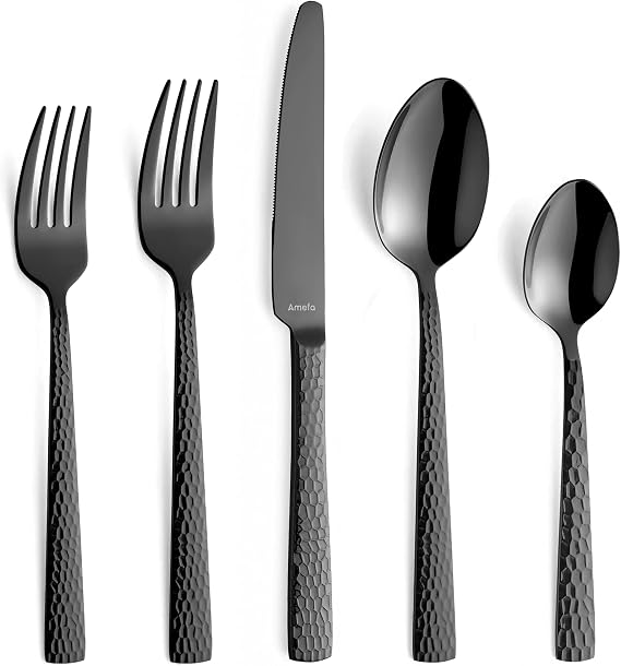 Amefa Felicity 20pc Flatware Set, 18/0 Stainless Steel, Black