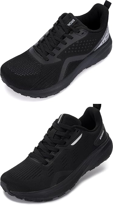 BRONAX Mens Wide Running Shoes Size 13 Black
