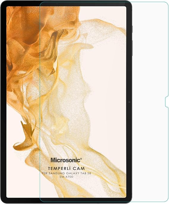 Microsonic Samsung Galaxy Tab S9 FE Tempered Glass Cam Ekran Koruyucu [Galaxy Tab S9 FE ile Uyumlu Ekran Koruyucu - Şeffaf]