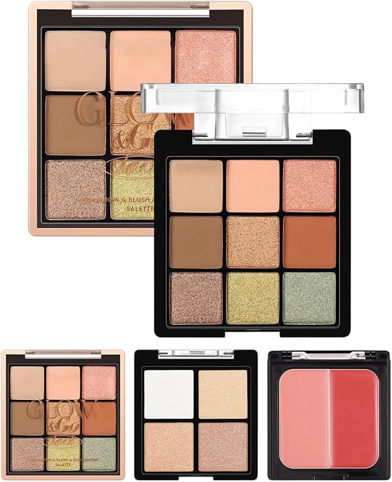 Eyeshadow Palette - Makeup Palette Eyeshadow Blush Highlighter Set | Long-Lasting Shimmer Matte Cosmetics for Stage Commuting Date Night Photography Eyes Face Beauty