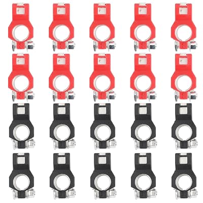 TeamSky 10Pair Battery Cable Terminal Clamps Connectors Set Fit for Nissan, Battery Cable Terminal Clamps Connectors Negative & Positive for Boat Car RV Marine Use Trucks Vans
