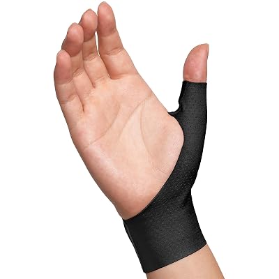 VELPEAU Elastic Thumb Wrist Support Brace Pack of 2, Splashproof Compression Sleeve for Arthritis Pain, Tendonitis, Sprains, Sports, Splint Liner, Fits Left & Right Hands Long Version - Black, Small