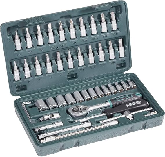 Brüder Mannesmann Tool M 2040 Socket Spanner Set 1/4 Inch 46 Pieces