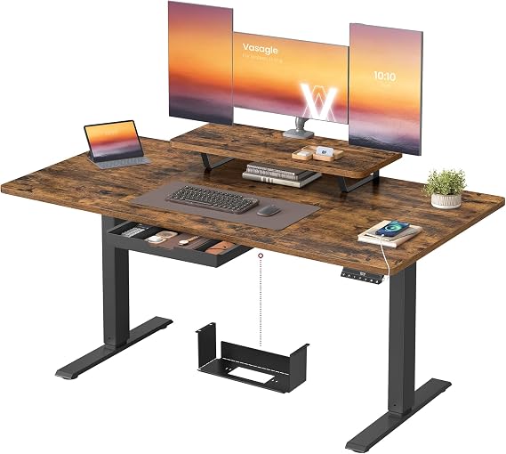 VASAGLE Electric Standing Desk, Height Adjustable, 140 x 70 cm
