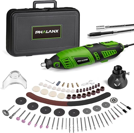 180W Rotary Tool Kit, 1.5-Amp PHALANX 6 Variable Speed with Flex Shaft, 8000-32000RPM Multi-Tool& 139pcs Accessories Kit, Power Multiuse Set Prefect for Crafting Projects and DIY Creations...