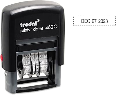 Trodat E4820 Trodat Economy Stamp, Dater, Self-Inking, 1 58 x 38, Black