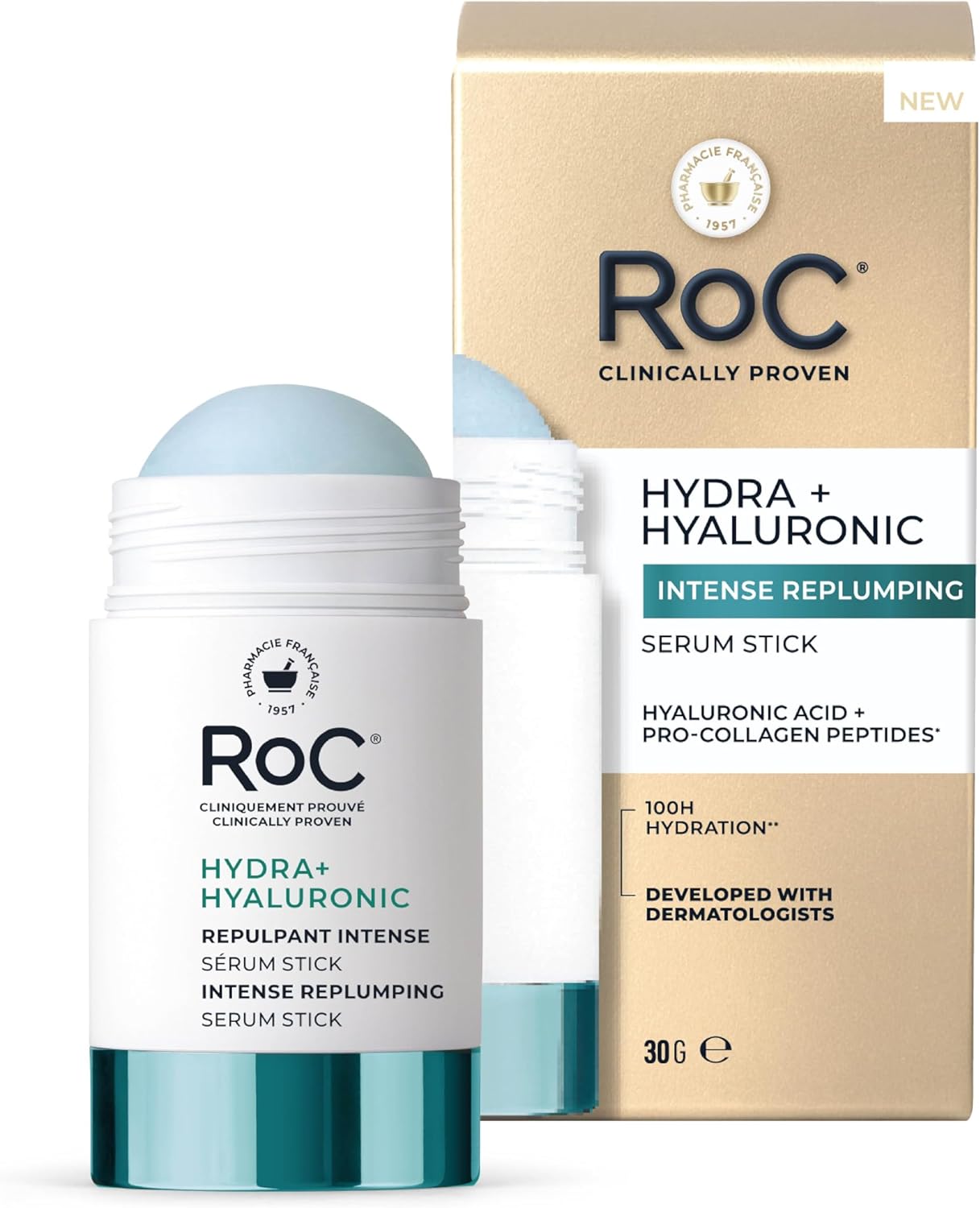 RoC Hydra+ Serum Stick | Peptide & Hyaluronic Acid Skincare for Face | 30 g