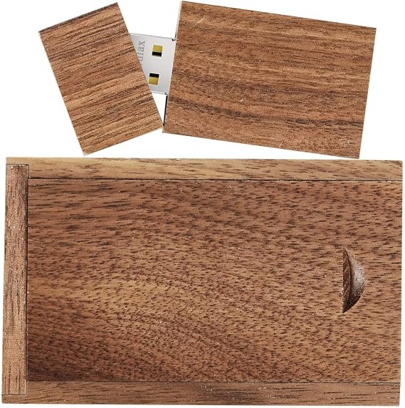 USB Flash Drive, 32GB Wooden USB2.0 High Speed USB Thumb Drives Memory Stick Pen Date Storage Stick Pendrive (Walnut)