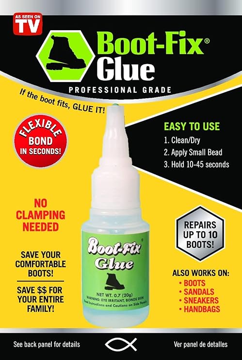 Shoe Glue Professional Grade Shoe Repair Adhesive for Boots, Shoes, More Instant Bond, Clear Drying, Flexible, Durable Perfect for Leather, Rubber, All Footwear (20g Tube)