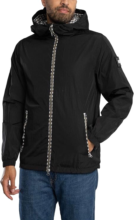 Weekend Offender Men's Campania Check Jacket, Black, L