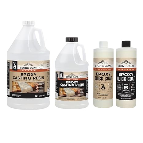 Stone Coat Countertops Casting Resin Bundle with Quick Coat Epoxy 1 Quart