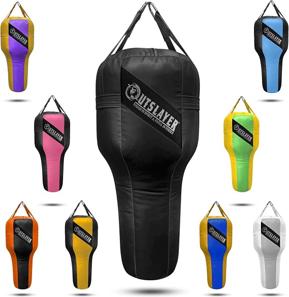 Outslayer Angle Uppercut Heavy Punching Bag for Boxing & MMA - Customizable Colors, Optional D-Ring, Unfilled/Soft Filled Choices - Made in USA