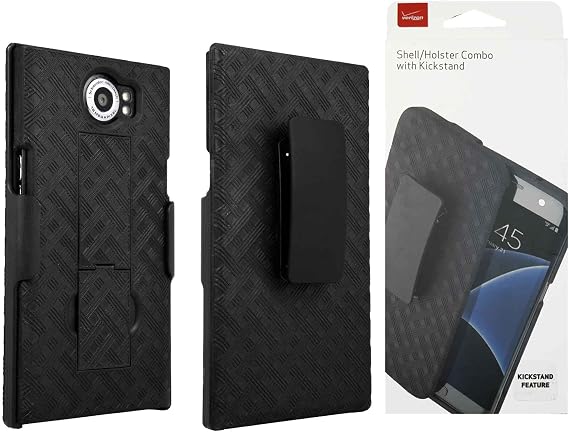 Verizon OEM Shell Holster Stand Combo Case for BlackBerry PRIV - Black - Retail Package
