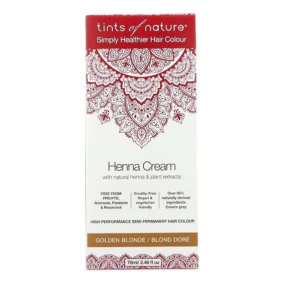 Tints of Nature Golden Blonde Henna Cream Hair Colour, Vegan 2.37 oz