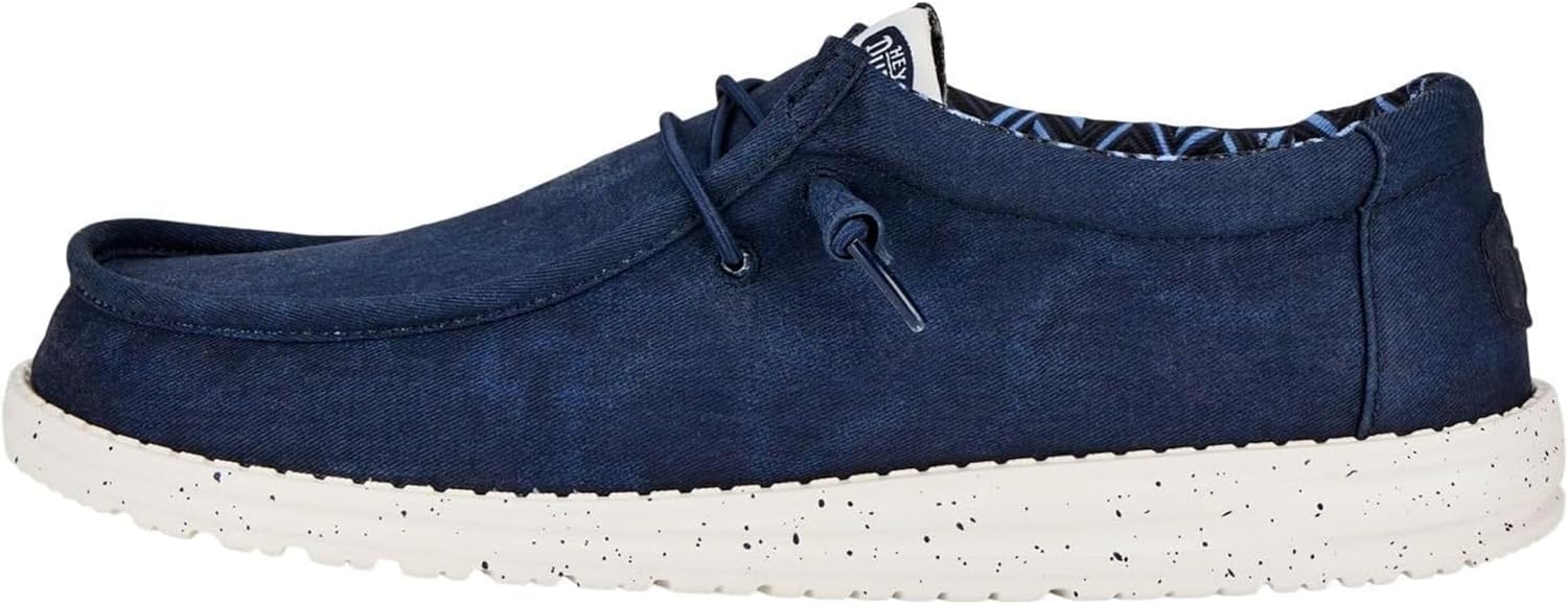 HEYDUDE Men's Wally Canvas Moccasin, Navy, 11.5 UK