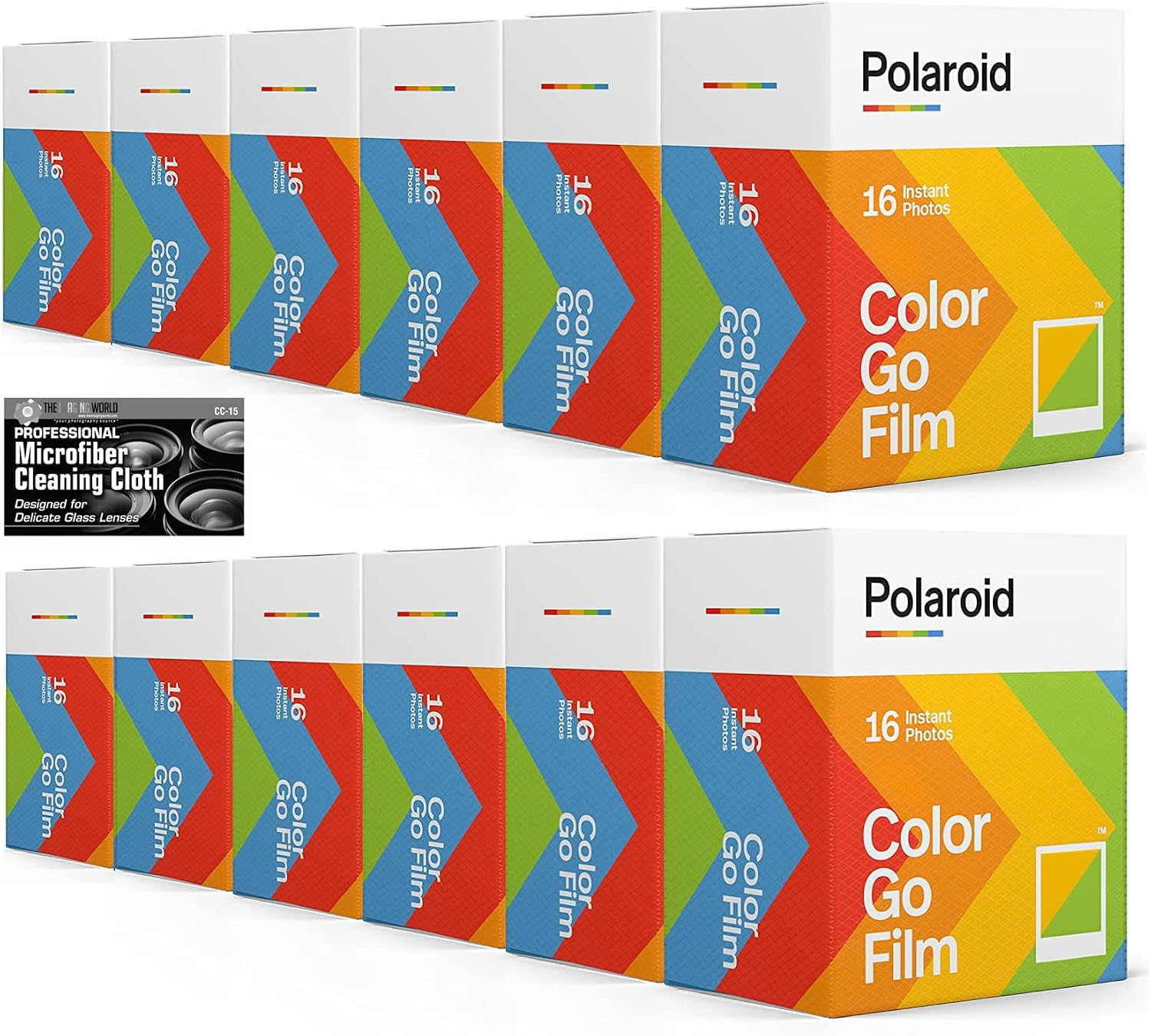 Polaroid Originals Go Instant Color Film for The Polaroid GO Camera - 12 Double Packs with Cloth 192 Photos