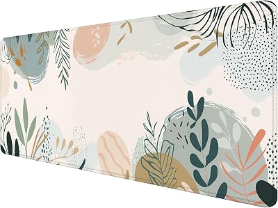 Abstract Boho Desk Mat Gaming Mouse Pad Green Pink XL Mouse Pad Large Mousepad Extended Laptop Keyboard Mat Gaming Desk Pad Mouse Mat Office Computer Keyboard Laptop Home 31.5x11.8