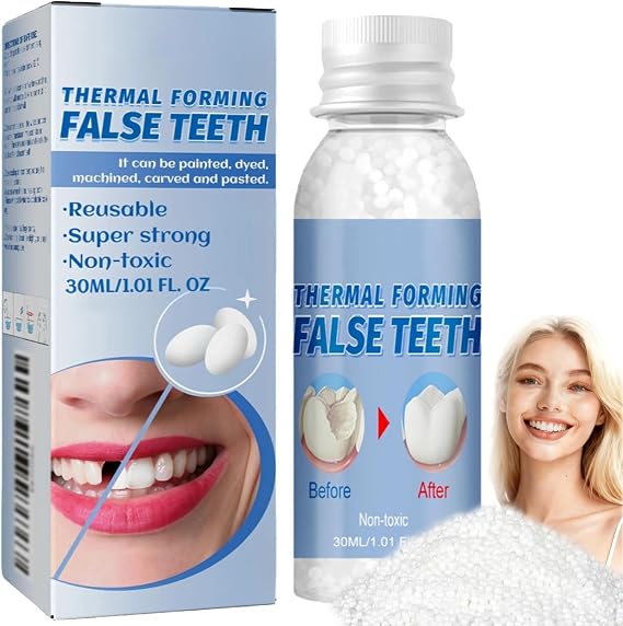 Temporary Tooth Filling Tooth Repair Kit, Oral Filling Enhancement Kit with Moldable False Teeth Beads, Dental Repair Temporary Dental Filler Set, Quick and Easy Oral Touch-Up