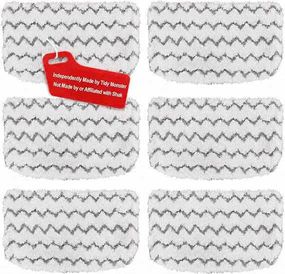 Tidy Monster Köpekbalığı Buharlı Paspas S1000, S1000A, S1000C, S1000WM ve S1001C için 6 Paket Mikrofiber Buharlı Paspas Pedleri Yedeği