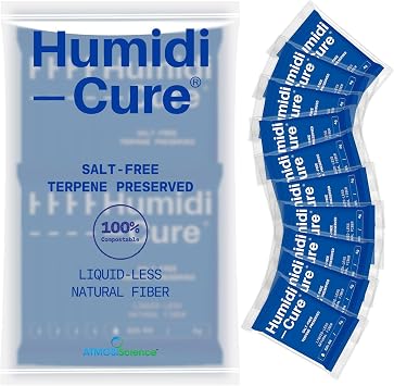 Humidi-Cure 62% RH 2-Way Humidity Packs, Size 4g, 10 Packs, Moisture Absorbers for Storing 1/2 oz Herbs, Humidity Control Packs Preserving Aroma and Flavor with Liquidless Plant-Fiber, Salt-Free