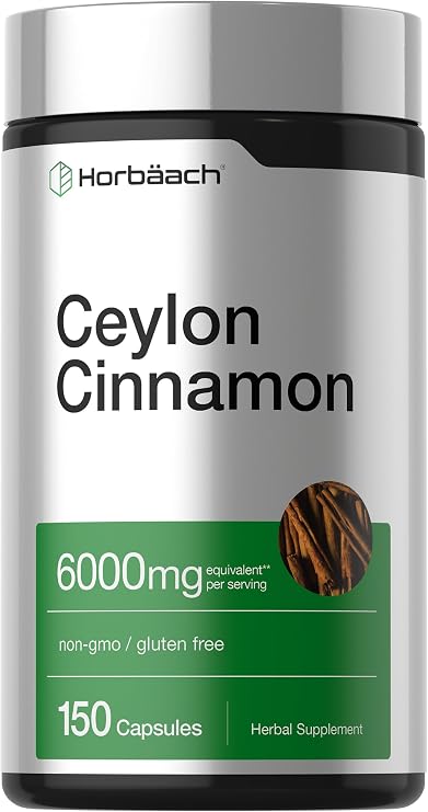 Horbaach Ceylon Cinnamon Supplement | 150 Capsules | Herbal Extract Pills