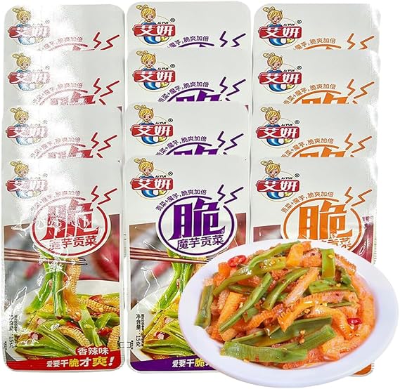 LiSaLut 魔芋爽 Spicy Snack Mix - Rich in Nutrition, Delicious Individually Wrapped Snacks, Chinese Snacks, Spicy Snacks, Casual Snacks, Vegetarian Spicy Snack, Konjac 15g*20 bags, Mixed Flavor | 中国のこんにゃく貢菜スナック。麻辣の辛さとコリコリ食感を楽しめる魔芋爽・辣条系の零食で、香辣味・蒜香味・酸辣味の3種を個包装。ラーティアオ・貢菜・辣條・小吃・中華食品・辛い食べ物を探す方のおやつやおつまみに（15g×20袋・300g）