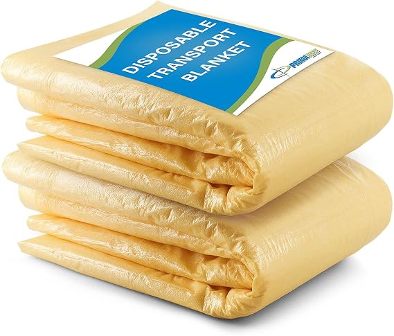 Primacare CB-6821 Disposable Transport Emergency Blanket, Lightweight and Warerproof, Blanket for Outdoors, Camping, First Aid, Hiking, Survival, 60 x 90, Yellow