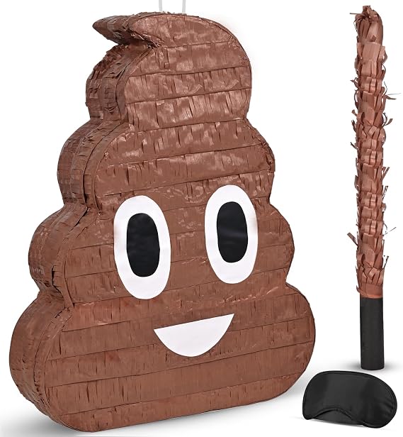 Poop Pinata Funny Pinata for Kids Birthday Party, Cinco De Mayo, Fiestas Decorations Party Favors(17.1 x 13.1 x 3.5 Inches)