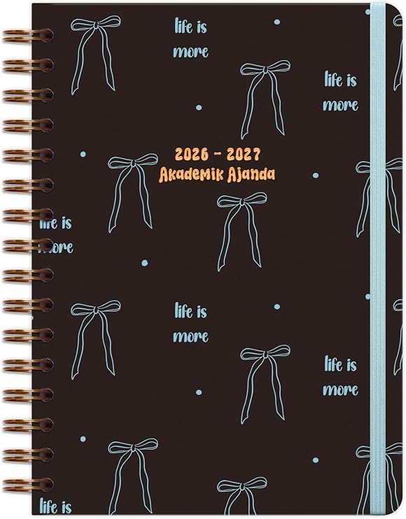 Matt Notebook 2026-2027 A5 Akademik Ajanda Spiralli 15x21 cm - 16 Aylık - Motivasyon Sayfalı Fiyonk