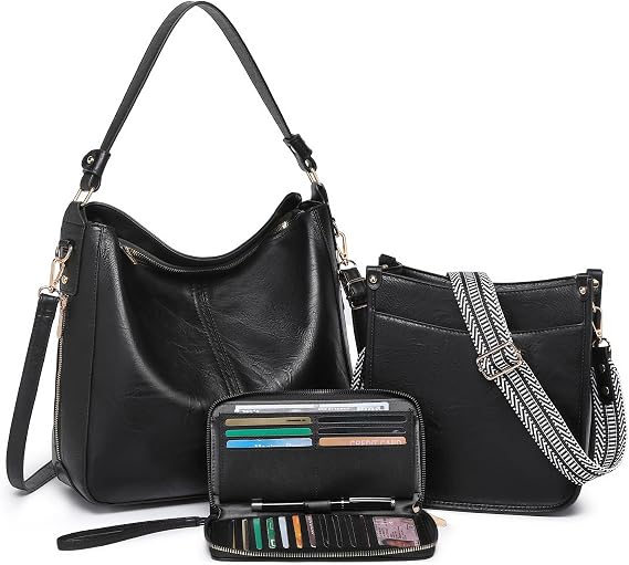 Purses for Women 3PCS, Crossbody Bag Set Large Vegan Leather Shoulder Purse