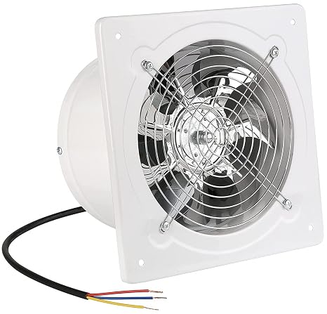 6 inch Exhaust Fan Wall Mounted Garage Ventilation Fan,290CFM Metal Attic Exhaust Fan Basement Extractor Fans with Backdraft Damper for Home Office Commercial Use(42W 110V White)