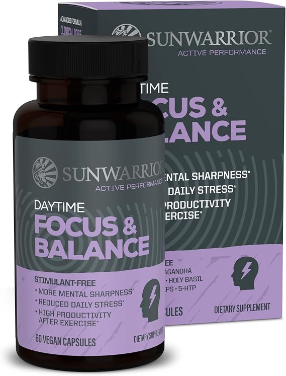 Ashwagandha, Rhodiola, Reishi & 5-HTP for Stress-Free Focus Active Focus & Balance Capsules Caffeine-Free Nootropic for Calm Energy & Mental Clarity, Mood & Immune Support 60 Vegan Capsules